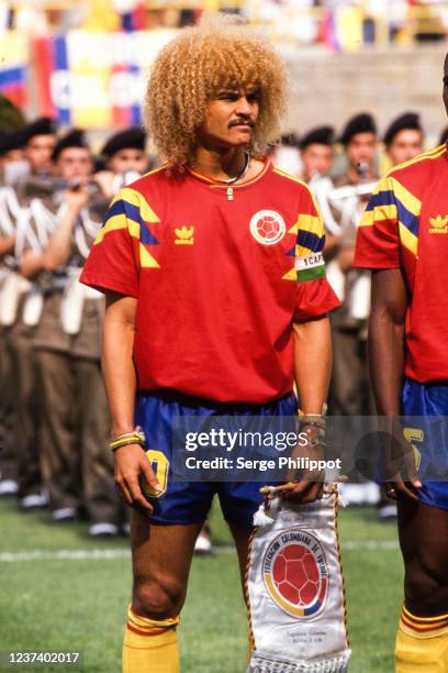 Carlos VALDERRAMA of Colombia during the FIFA World Cup match between Yugoslavia and Colombia, at Stadio Renato Dall'Ara, Bologna, Italia on 14th...