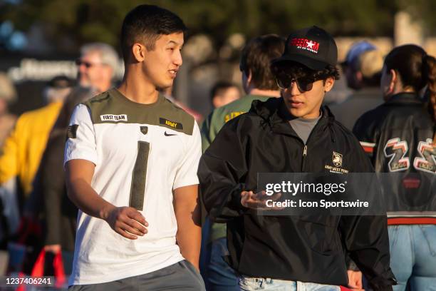West Point fans engage with pregame festivities prior to the Lockheed Martin Armed Forces Bowl game between the Army Black Knights and the Missouri...
