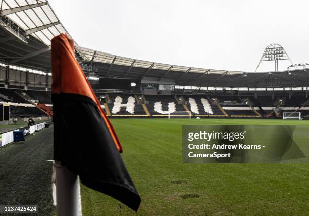 General view of the MKM stadium during the Sky Bet Championship match between Hull City and Blackburn Rovers at KCOM Stadium on December 26, 2021 in...