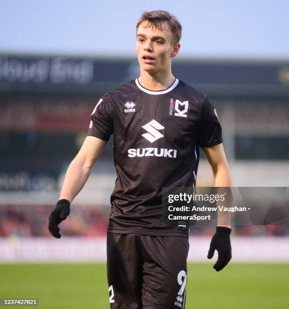 Milton Keynes Dons' Scott Twine during the Sky Bet League One match between Lincoln City and Milton Keynes Dons at LNER Stadium on December 26, 2021...