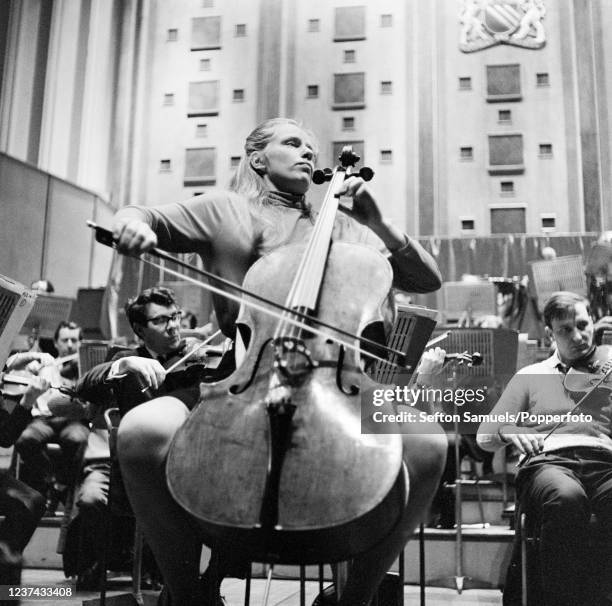 British cellist Jacqueline Du Pre during a concert in Manchester, England, 30th March 1969.