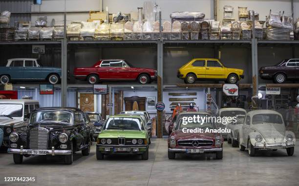 Vehicle collection of Engin Turhan, a businessman from Izmir is seen in capital Ankara, Turkey on December 21, 2021. Turhan has a collection of 73...