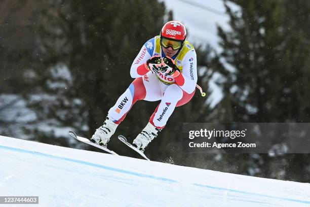 Beat Feuz of Team Switzerland competes during the Audi FIS Alpine Ski World Cup Men's Downhill on December 28, 2021 in Bormio Italy.