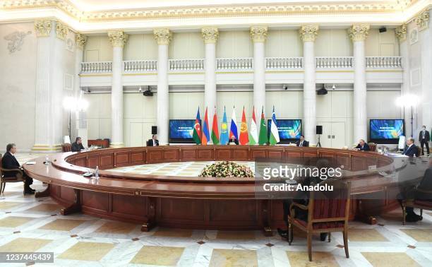 Russian President Vladimir Putin, Azerbaijani President Ilham Aliyev, Belarusian President Aleksandr Lukashenko, President of Kazakhstan...