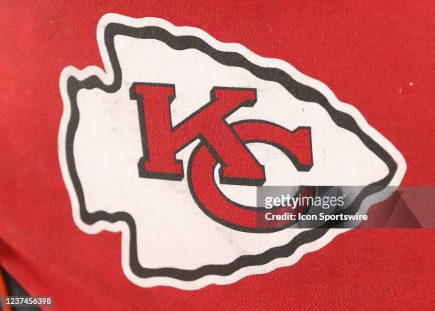 View of the Kansas City Chiefs logo on an equipment bag during an NFL game between the Pittsburgh Steelers and Kansas City Chiefs on Dec 26, 2021 at...