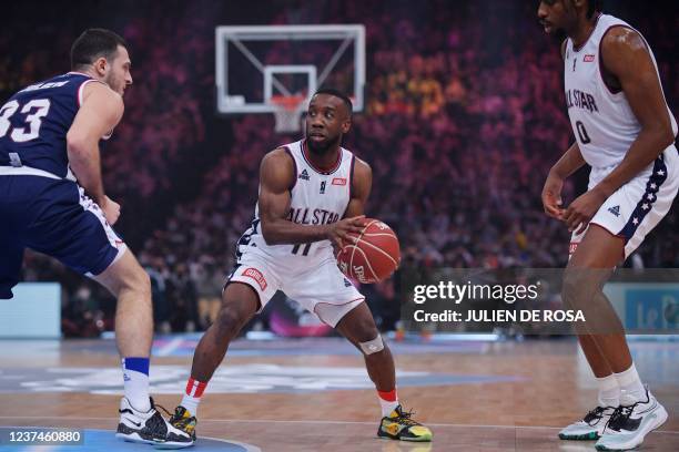 "All Star World" US David Holston moves with the ball during a match between "All Star France" and "All Star World" as part of the All Star Game LNB...