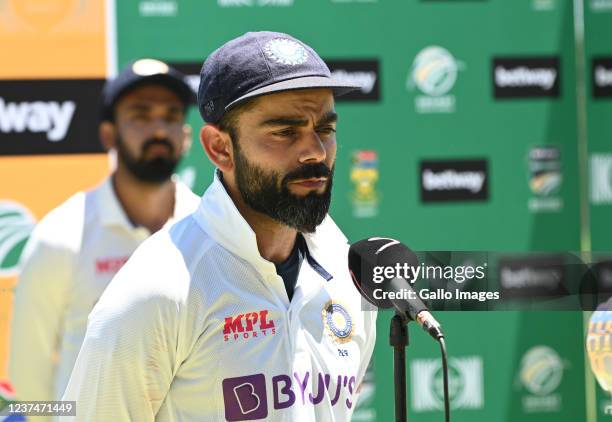 Virat Kohli of India during day 5 of the 1st Betway WTC Test match between South Africa and India at SuperSport Park on December 30, 2021 in...