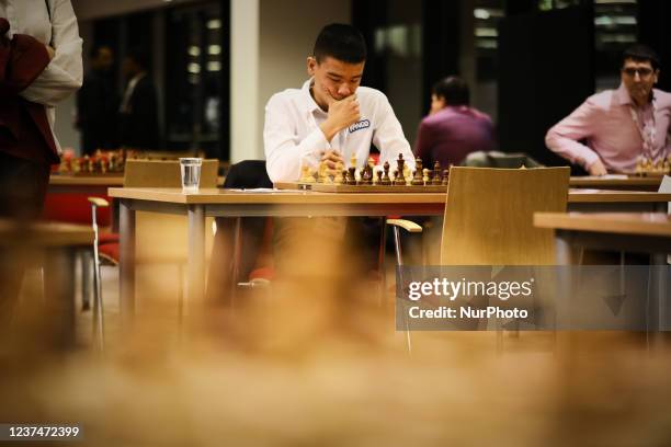 Speed chess player is seen taking part in the FIDE Rapid and Blitz Chess Championships in Warsaw, Poland on 29 December, 2021.