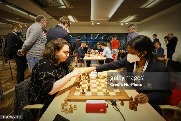 Speed chess player is seen taking part in the FIDE Rapid and Blitz Chess Championships in Warsaw, Poland on 29 December, 2021.