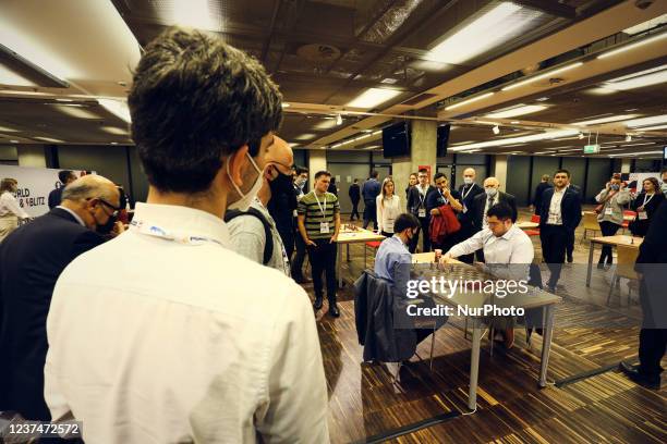 Speed chess player is seen taking part in the FIDE Rapid and Blitz Chess Championships in Warsaw, Poland on 29 December, 2021.