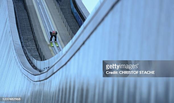 Germany's Severin Freund competes during a training jump at the Four-Hills FIS Ski Jumping Championship, in Garmisch-Partenkirchen, southern Germany,...