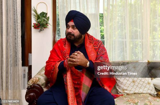 Punjab Congress President Navjot Singh Sidhu during the special interview at his residence on December 27, 2021 in Patiala, India.