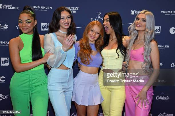 Girl band Venus attends the "Celebrate at the Gate" - ZDF live TV show Willkommen 2022 at Brandenburg Gate on December 31, 2021 in Berlin, Germany.