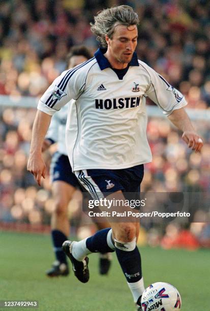 David Ginola of Tottenham Hotspur in action during the FA Carling Premiership match between Arsenal and Tottenham Hotspur at Highbury Stadium on...