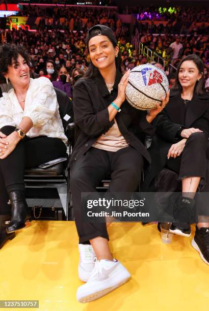 Comedian, Lilly Singh attends a game between the Brooklyn Nets and Los Angeles Lakers on December 25, 2021 at Crypto.com Arena in Los Angeles,...