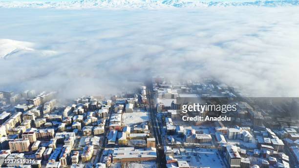 Fog blankets the city in Mus, Turkey on January 03, 2022.