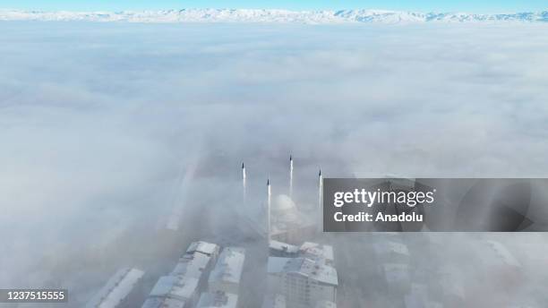 Fog blankets the city in Mus, Turkey on January 03, 2022.