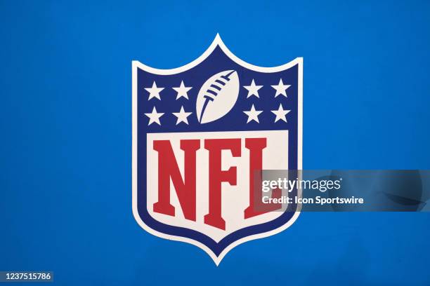 Detail view of the NFL crest logo is seen during a game between the Chicago Bears and the Minnesota Vikings on December 20 at Soldier Field in...