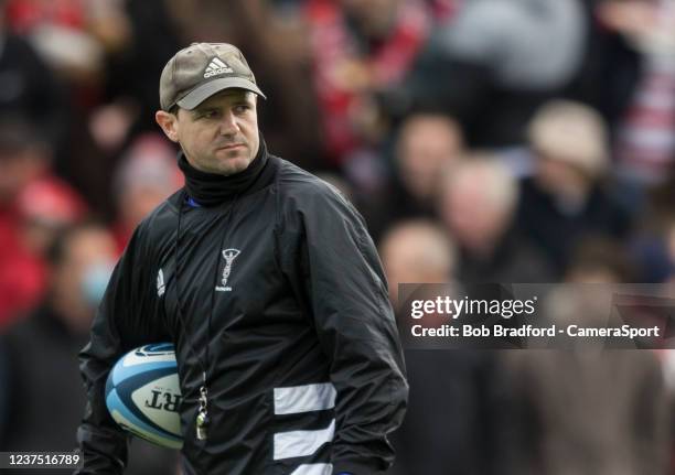 Harlequins' Attack Coach Nick Evans during the Gallagher Premiership Rugby match between Gloucester Rugby and Harlequins at Kingsholm Stadium on...