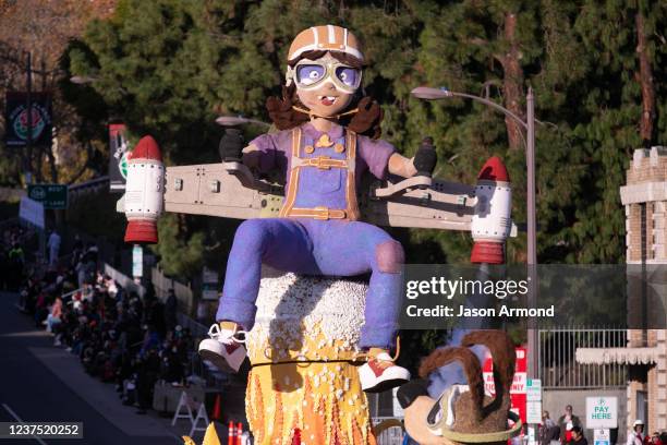 Honda float at the 2022 Rose Bowl Parade on Friday, Dec. 31, 2021 in Pasadena, CA.