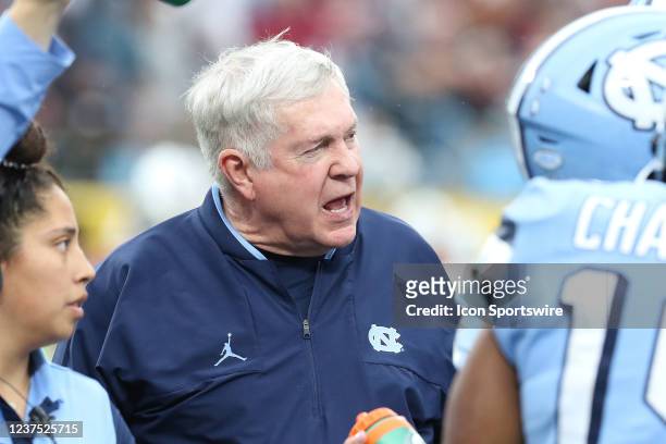 Mack Brown head coach of North Carolina during the Duke's Mayo Bowl college football game between the North Carolina Tar Heels and the South Carolina...