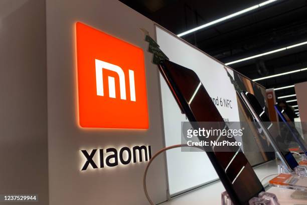 Xiaomi logo is seen at the store in Krakow, Poland on December 30, 2021.