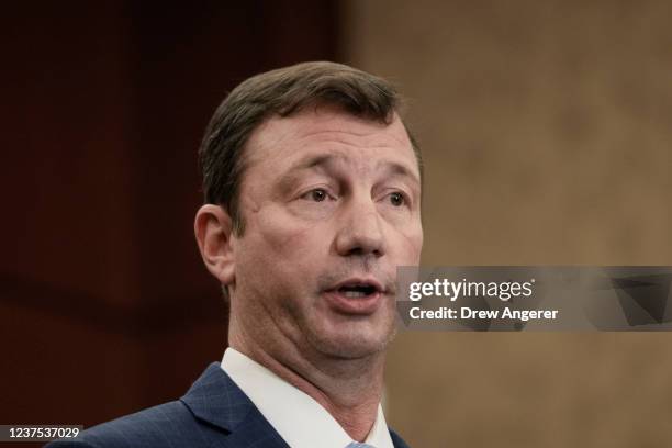 Architect of the Capitol Brett Blanton speaks during a news conference at the U.S. Capitol on January 4, 2022 in Washington, DC. Members of the...