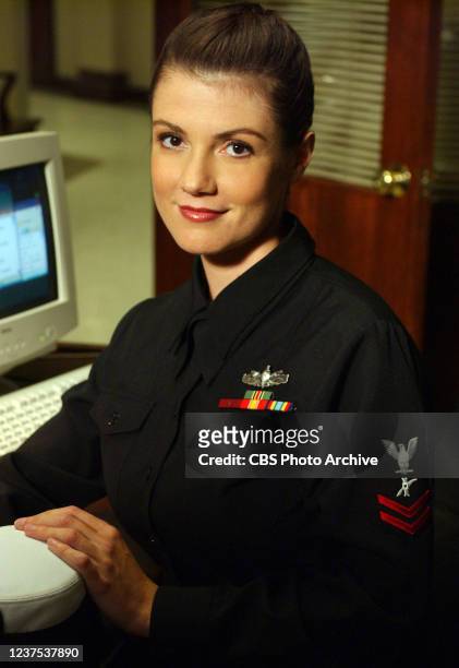 Zoe McLellan stars as P.O. Jennifer Coates, Admiral Chegwidden's assistant, in the 'Close Quarters' episode of the CBS television series "JAG." Air...