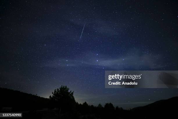 Quadrantid meteor streaks across the sky over Beypazari district of Ankara, Turkey on January 05, 2022.