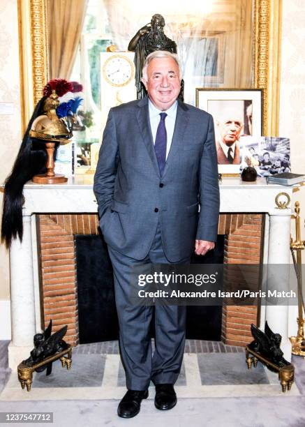 President of the Senate Gérard Larcher is photographed for Paris Match in his office at the Luxembourg Palace on September 2, 2021 in Paris, France.