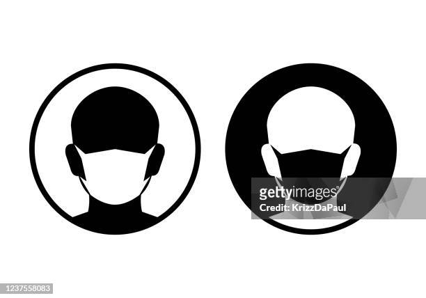 protective mask icons - protective face mask stock illustrations