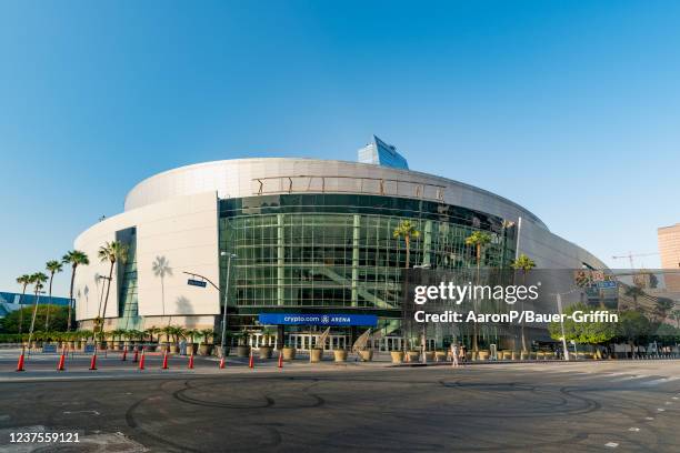 General views of the Crypto.com Arena, formerly Staples Center on January 05, 2022 in Los Angeles, California.