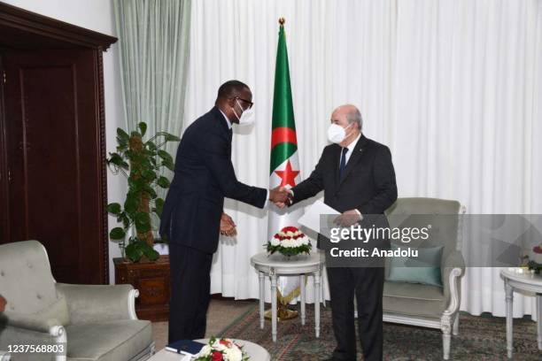 President of Algeria, Abdelmadjid Tebboune receives Minister of Foreign Affairs of Mali Abdoulaye Diop in Algiers, Algeria on January 06, 2022.