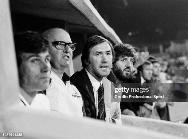 Tottenham Hotspur manager Keith Burkinshaw looks on from the bench during the Football League Cup 3rd Round Replay between Crystal Palace and...