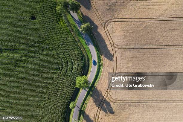 Aerial photograph of the landscapeon July 29, 2021 in Groeditz, Germany.