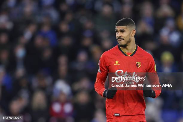 Ashley Fletcher of Watford during the Emirates FA Cup Third Round match between Leicester City and Watford at The King Power Stadium on January 8,...