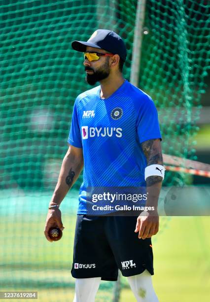 Virat Kohli of India during the Indian national cricket team training session at Six Gun Grill Newlands on January 09, 2022 in Cape Town, South...