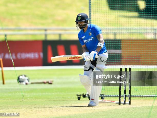 Virat Kohli of India during the Indian national cricket team training session at Six Gun Grill Newlands on January 09, 2022 in Cape Town, South...