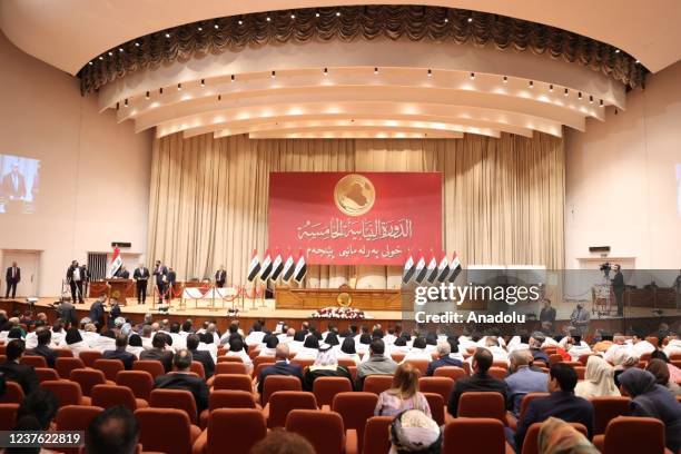 The plenary session of Iraqâs new parliament held on January 09, 2022 in Baghdad, Iraq. Following the Oct. 10 parliamentary elections, the first...