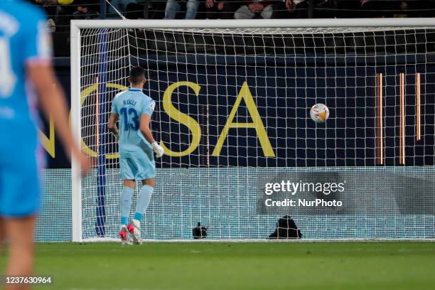 Scores 0-1 goal during spanish La Liga match between Villarreal cf vs Atletico de Madrid at La Ceramica Stadium on January 9, 2022.