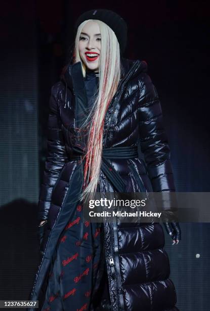 Ava Max performs during the 2022 College Football Playoff Concert Series at Monument Circle on January 9, 2022 in Indianapolis, Indiana.