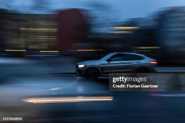 Is pictured during blue hour on January 10, 2022 in Berlin, Germany.