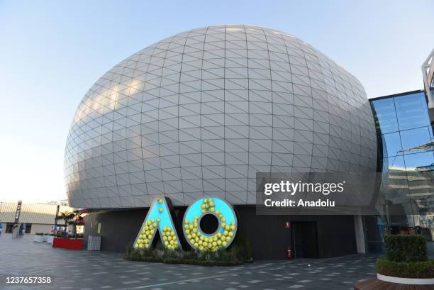 View from Tennis Australia center at Melbourne Olympic Park as qualifying rounds of Australian Open Tennis Tournament continue in Melbourne,...