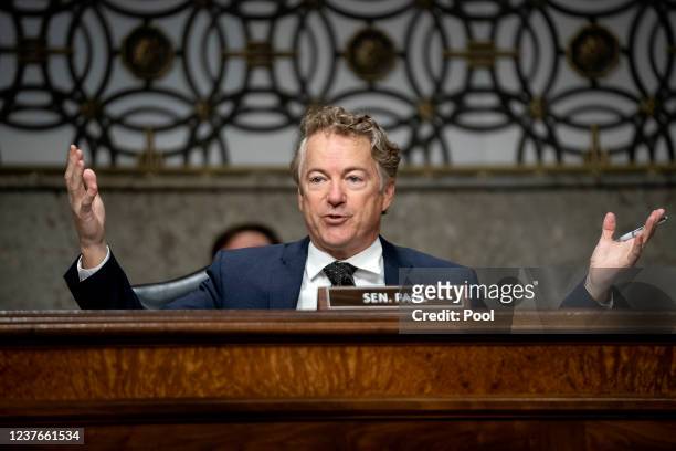 Sen. Rand Paul questions Dr. Anthony Fauci, White House Chief Medical Advisor and Director of the NIAID, at a Senate Health, Education, Labor, and...