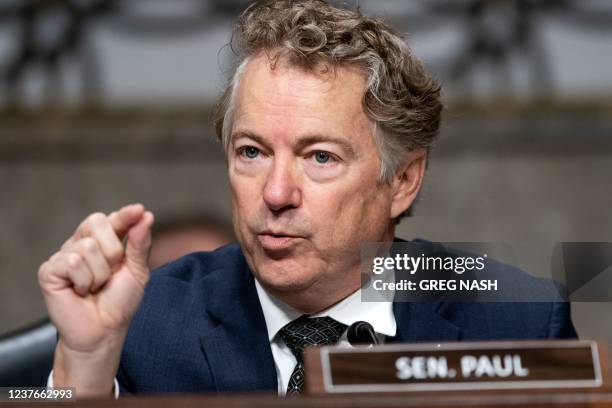 Senator Rand Paul questions Dr. Anthony Fauci, White House Chief Medical Advisor and Director of the NIAID, during a Senate Health, Education, Labor,...