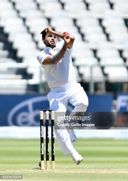 Shardul Thakur of India during day 2 of the 3rd Betway WTC Test match between South Africa and India at Six Gun Grill Newlands on January 12, 2022 in...