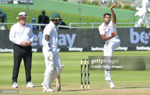 Ravichandran Ashwin of India during day 2 of the 3rd Betway WTC Test match between South Africa and India at Six Gun Grill Newlands on January 12,...