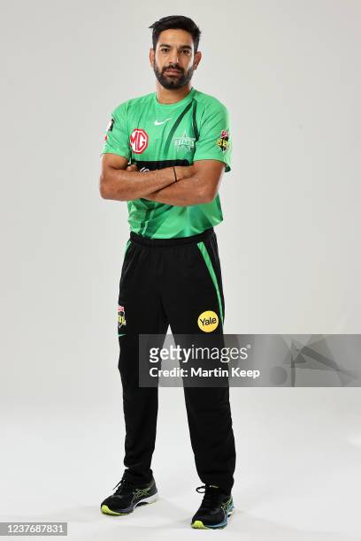 Harris Rauf poses during the Melbourne Stars Big Bash League headshots session on January 13, 2022 in Melbourne, Australia.