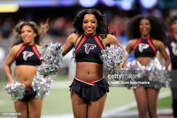 Atlanta Falcons cheerleaders perform during the final NFL regular season game between the Atlanta Falcons and the New Orleans Saints on January 9,...
