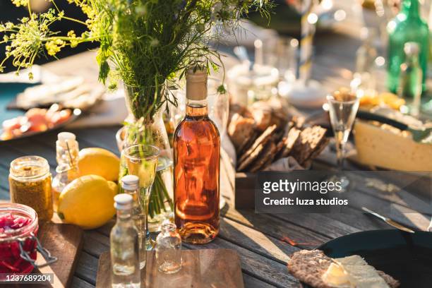 swedish midsummer food - midsommar stock pictures, royalty-free photos & images